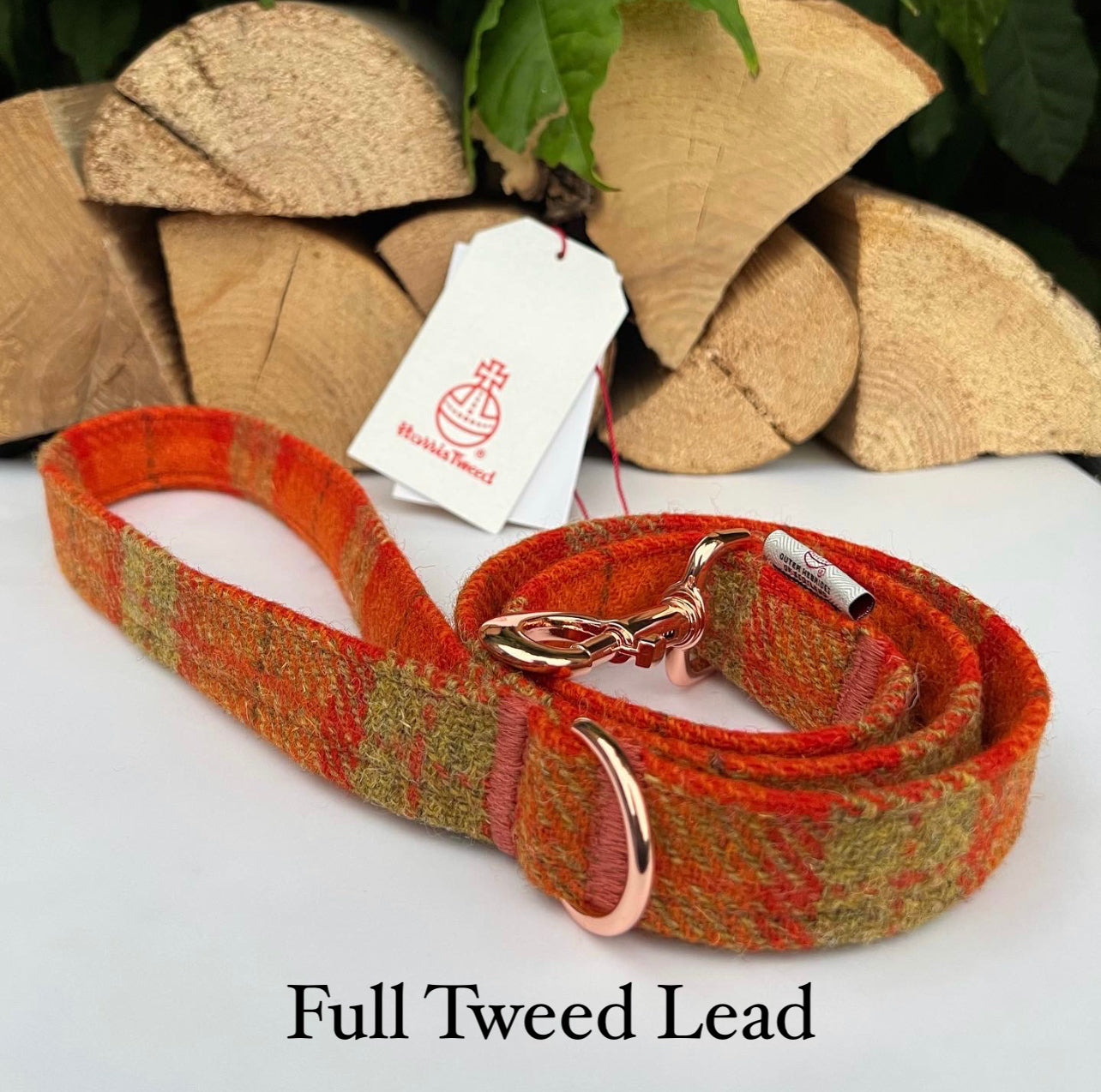 Harris Tweed® Orange Khaki Dog Lead Hunter & Co.