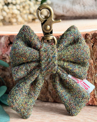 Harris Tweed® Bow Keyring | Bag Charm | Moss Green (Copy) Dash Of Hounds