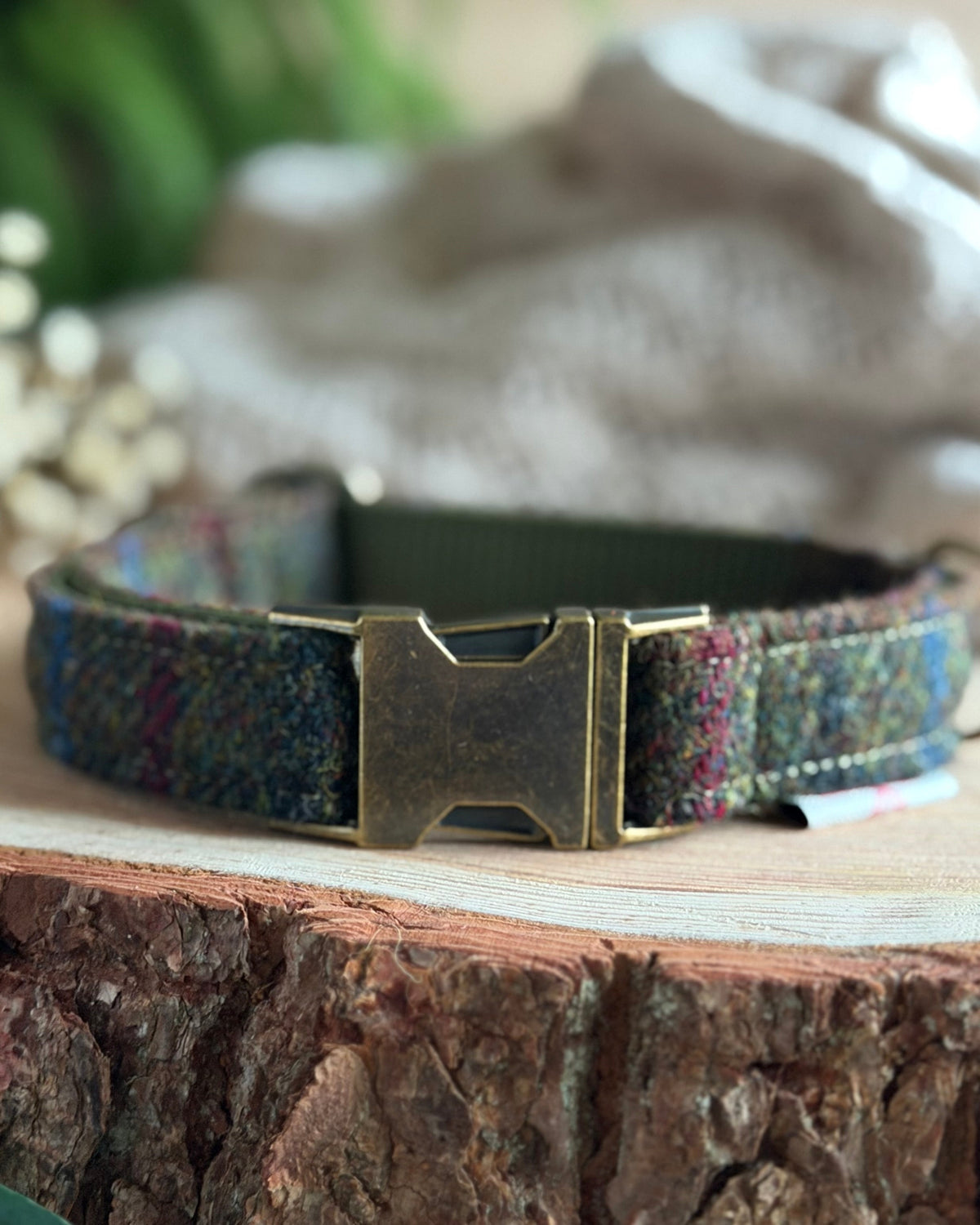 Harris Tweed® Moss Green Dog Collar Bow & Lead Set (Copy) Dash Of Hounds