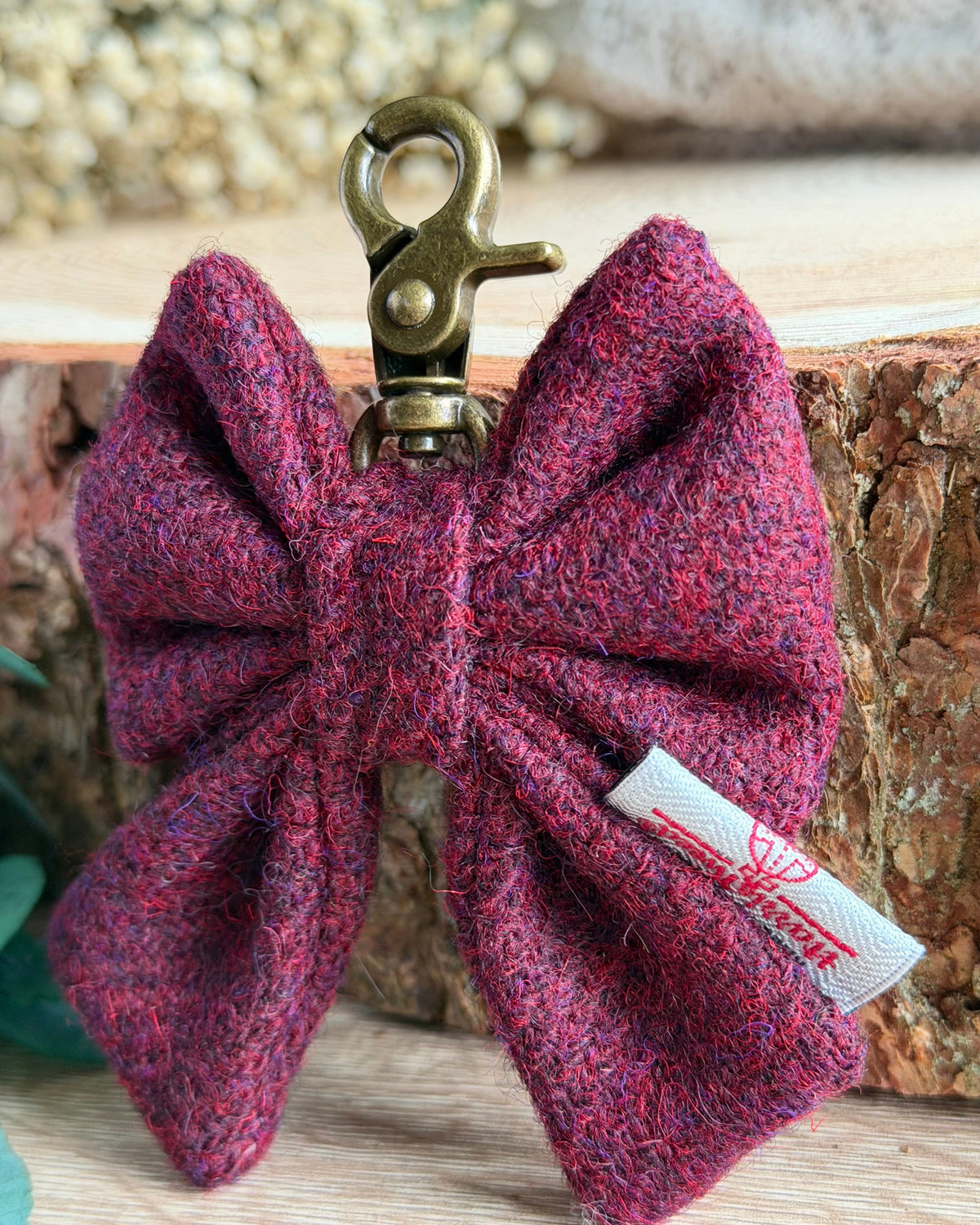 Harris Tweed® Bow Key Ring | Bag Charm | Autumn Berry (Copy) Dash Of Hounds