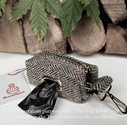 Harris Tweed® Red Grey Check Silver Tweed Dog Collar Bow & Lead Set Hunter & Co.