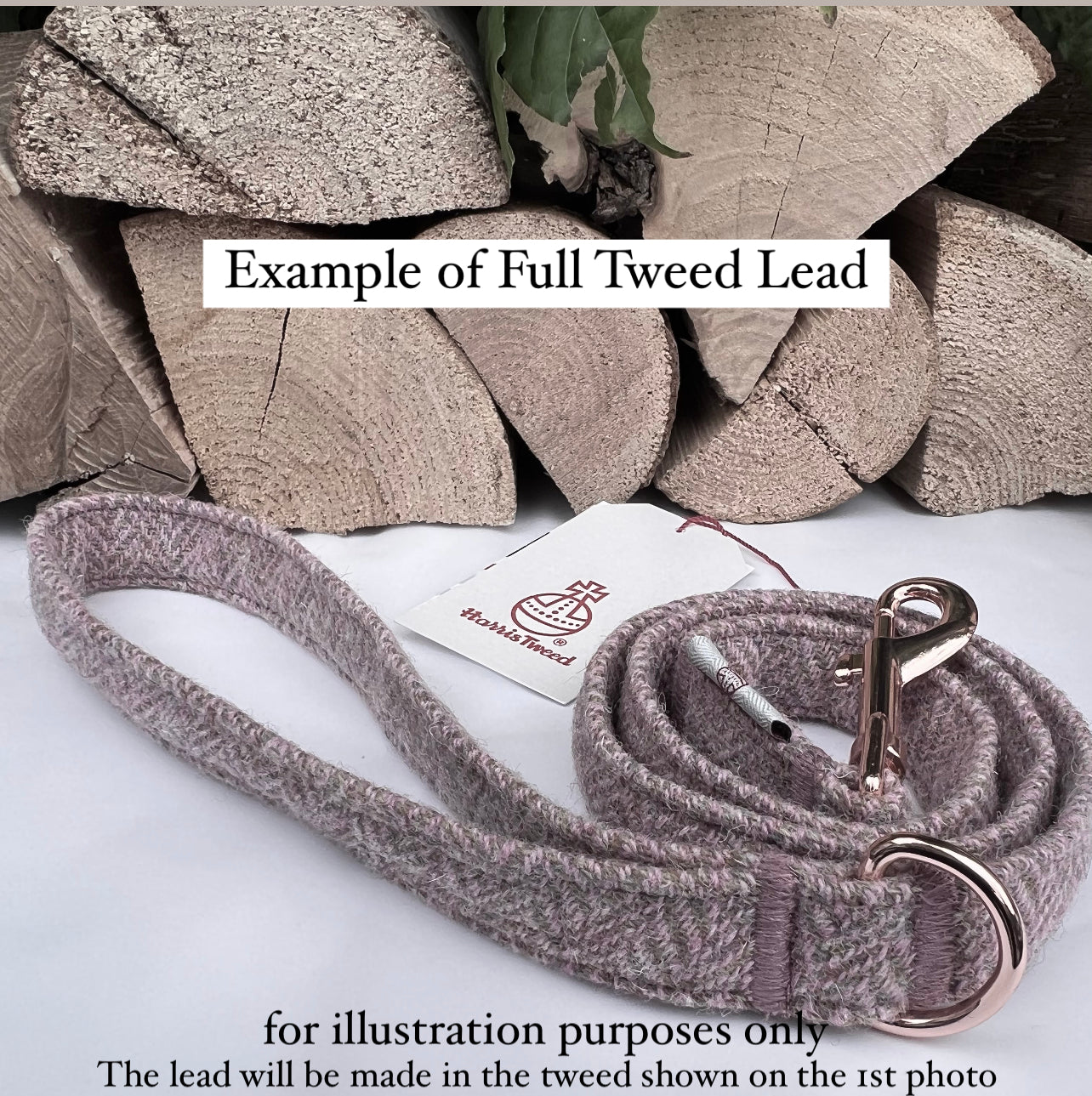 Harris Tweed® Red Grey Check Silver Tweed Dog Collar Bow & Lead Set Hunter & Co.