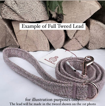 Harris Tweed® Red Grey Check Silver Tweed Dog Collar Bow & Lead Set Hunter & Co.