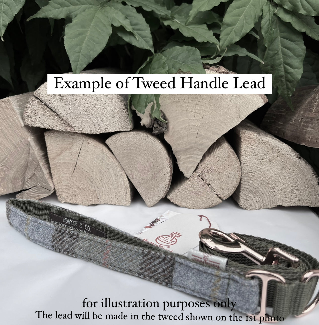 Harris Tweed® Red Grey Check Silver Tweed Dog Collar Bow & Lead Set Hunter & Co.