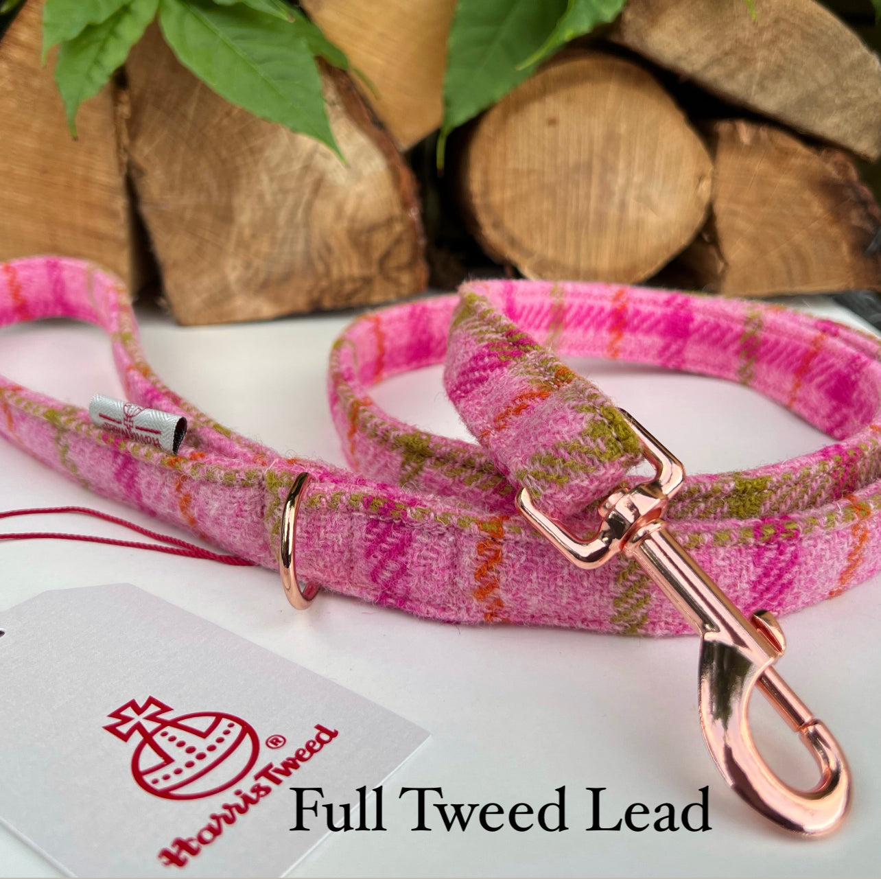 Harris Tweed® Rose Pink Dog Lead Hunter & Co.