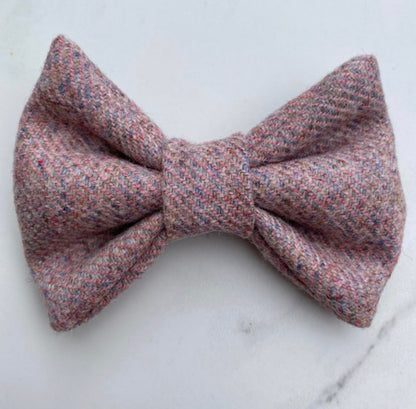 Blush Pink Tweed Dog Collar Bow & Lead Set Hunter & Co.